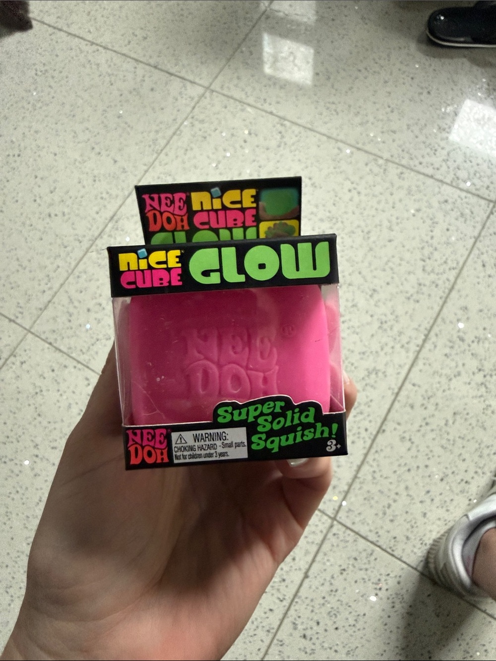 Pink Glow Cube - Super Solid Squish Kids Toy